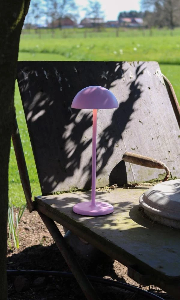 Lucide JOY - Rechargeable Table lamp Indoor/Outdoor - Battery pack/batteries - Ø 12 cm - LED Dim. - 1x1,5W 3000K - IP54 - Pink - ambiance 2